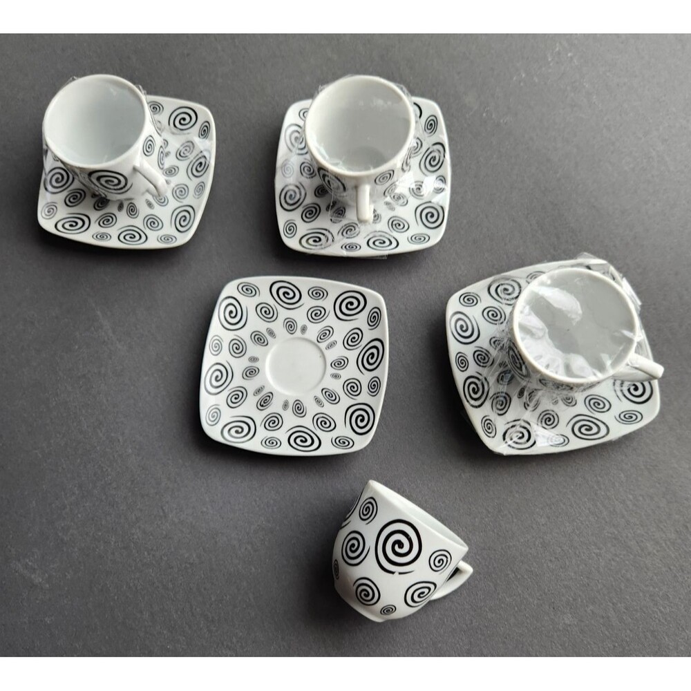 Verdici Design Espresso Set For 4 Cups & Saucers Demitasse